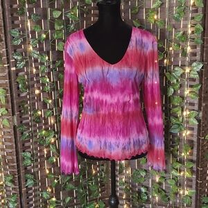 Sheer Tie Die Long Sleeve